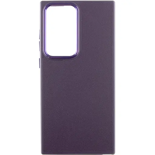 Шкіряний чохол Bonbon Leather Metal Style для Samsung Galaxy S23 Ultra Фіолетовий / Dark Purple