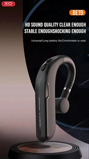Бездротовий мононавушник гарнітура розмовна XO BE19 Bluetooth чорна - фото 7
