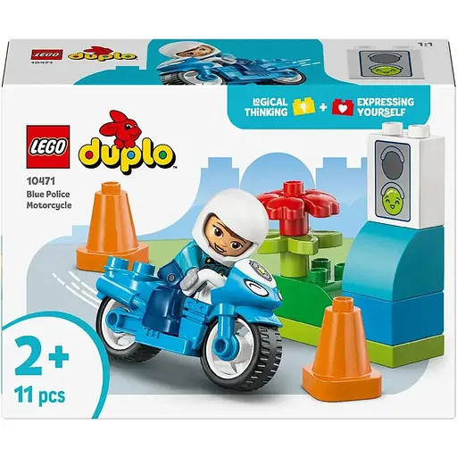 Конструктор LEGO DUPLO Town Синій поліцейський мотоцикл 11 деталей (10471)