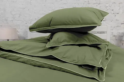 Комплект постільної білизни полуторний 155х215 см варена бавовна White Dream Салатовий (2012/1) - фото 4