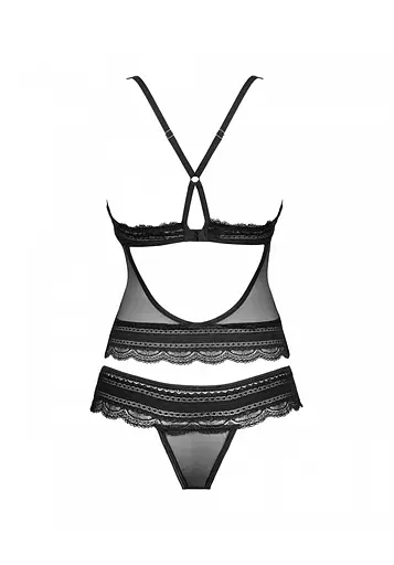 Комплект білизни Obsessive Ivannes L/XL чорний - фото 7