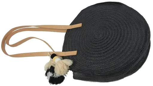 Экологическая соломенная женская плетенная сумка Esmara черная sum0028710 - фото 3