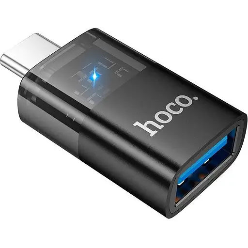 Переходник Hoco C male to USB female OTG transparent adapter UA36B 480Mbps 3A
