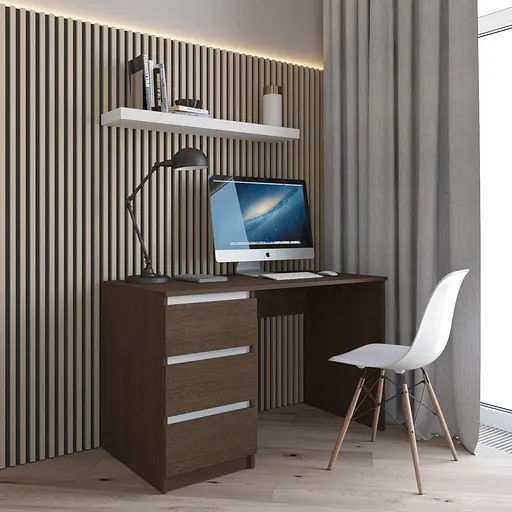 Комп’ютерний стіл Vays R-13, письмовий з тумбою зліва, 3 шухляди, без ручок, ЛДСП, 120×60×75 см - для дому та офісу - фото 10