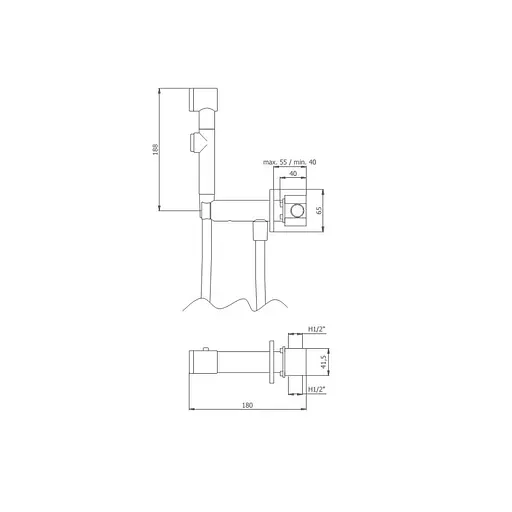 Гигиенический душ скрытого монтажа GRB Intimixer 08229100, Хром - фото 2