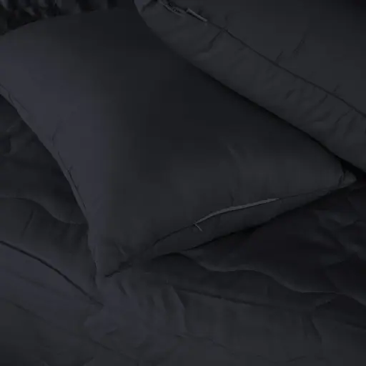 Летний постельный комплект MirSon Line Satin Light Pro Black с эвкалиптовым волокном Полуторный (2200010982206) - фото 2