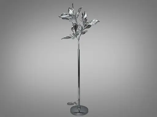 Современный керамический торшер в гостиную, хром, на 5 ламп - фото 1