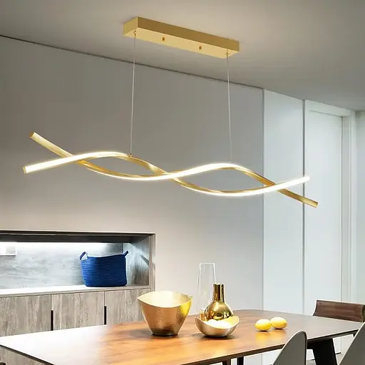 Светодиодная люстра Волна PJ802G (Золотистый) 80см