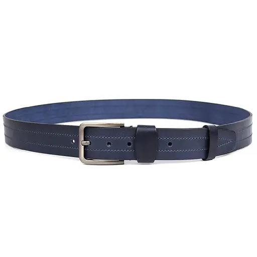 Кожаный ремень LIMARY синий с строчкой 4х120 см acs0032085 - фото 2