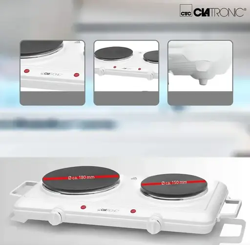Электрическая плита Электроплитка Clatronic DKP 3583 2 конфорки 2500W - фото 4