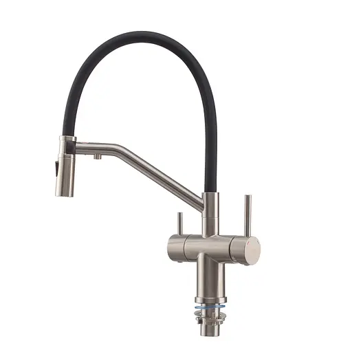Змішувач для кухні на дві води з гнучким виливом Koer KI-72035-02 KR5815, Нержавіюча сталь - фото 6