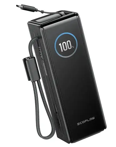 Павербанк EcoFlow RAPID Power Bank з кабелями Black 25 000 mAh / 170 Вт (EF-RAPID25K100W-B-EU) - фото 1