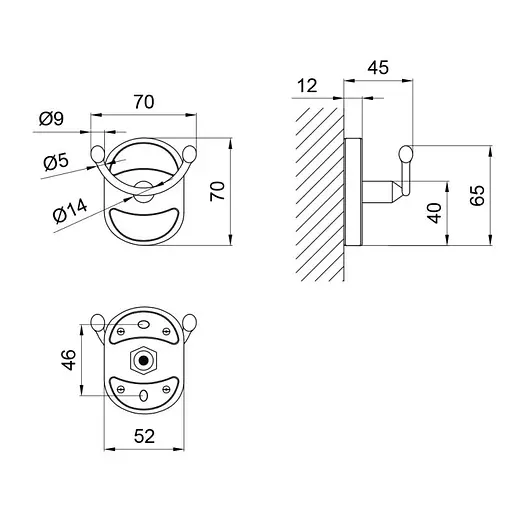 Крючок двойной Lidz (CRM)-114.06.02 - фото 3
