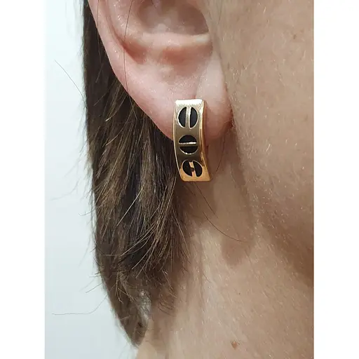 Золотые серьги Tango с каучуком. 930014 - фото 4