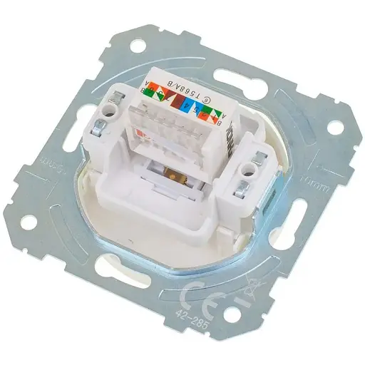Розетка мережева ком'ютерна Brille WB-1PC Wh біла (42-285) - фото 2