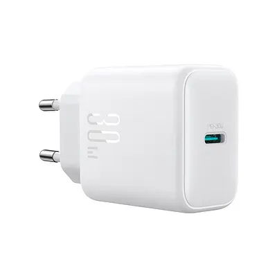Мережевий зарядний пристрій Joyroom TCF24 PD30W Charger (EU)+C to C Cable 1m-білий - фото 1
