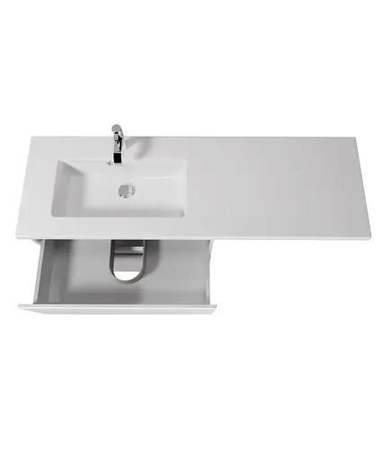 Тумба Мойдодир Палермо 80-U Adam 140 L Білий підвісна з крилом над пральною машиною Білий - фото 6