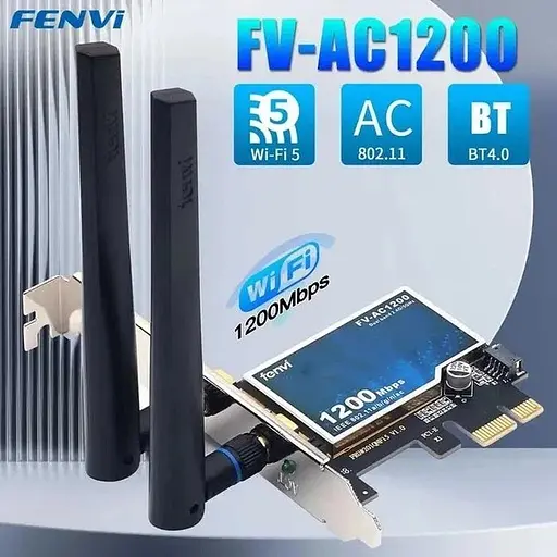 Мережева карта Fenvi FV-AC1200 Bluetooth + Wi-Fi 2.4 / 5 GHz PCI-E до 1200 Mbps з антенами (18841) - фото 2