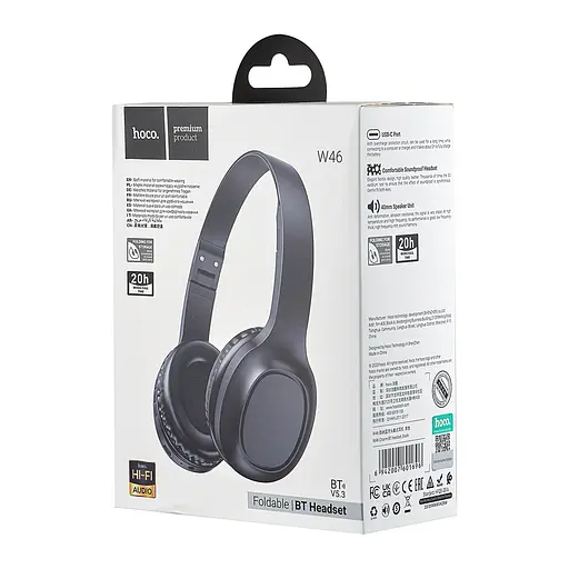Навушники Hoco Bluetooth W46 Charm BT headset чорні - фото 2