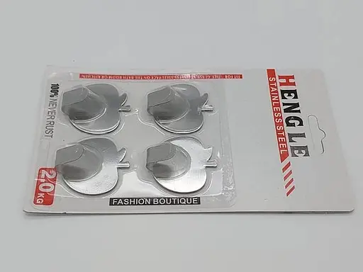 Набір із 4 гачків у формі яблука з неіржавкої сталі для рушників для ванної кухні з липучкою 4x4x2 см 88195 - фото 3