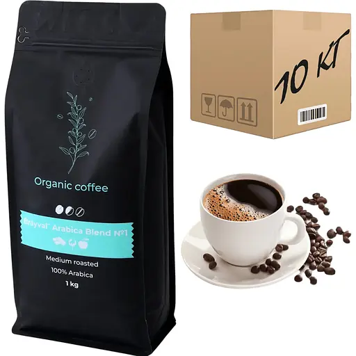 Кава в зернах Brayval 100% Arabica blend №1, 1 кг (ящик 10 кг) - фото 1