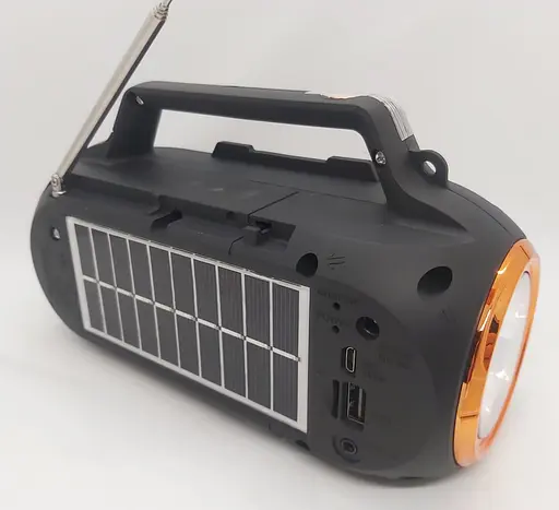 Мультимедийная колонка радиоприемник Fepe FP-23-S Bluetooth с солнечной панелью и фонариком - фото 4