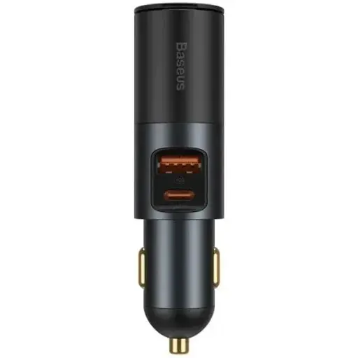 Автомобільний зарядний пристрій Baseus Share Together Fast Charge Car Charger Cigarette Lighter Expansion Port Сірий - фото 1