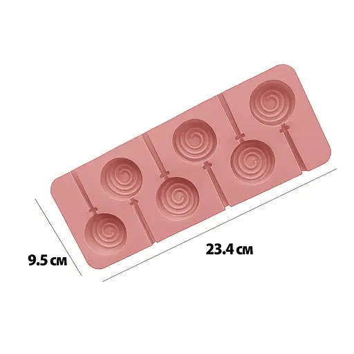 Силиконовая форма для леденцов и конфет на палочке "Спираль", Kitchen Master Бежевый 87621 - фото 3
