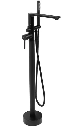 Смеситель для ванны Rea Flores black напольный REA-B2711 Черный матовый - фото 1