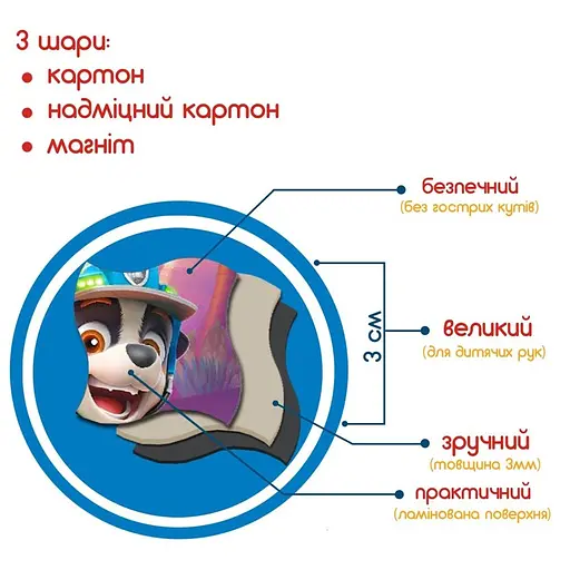 Детские магнитные пазлы "Щенячий патруль Диноприключение" ML4034-35, 35 магнитных элементов - фото 3