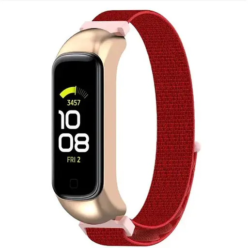 Ремешок-бампер DK для Samsung Galaxy Fit2 (R220) Nylon Sport Loop (rose gold / red) - фото 2