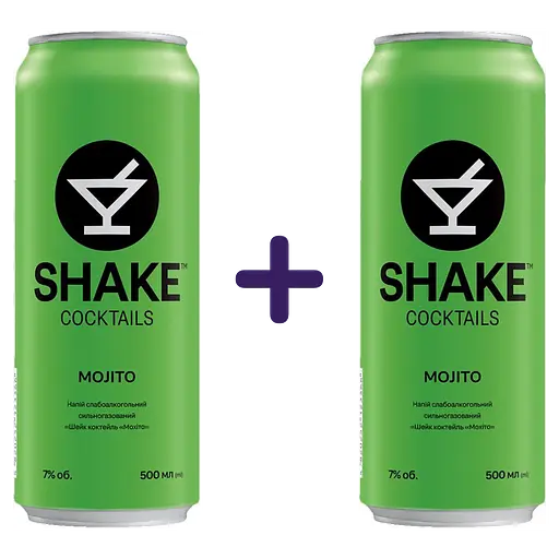 Напій слабоалкогольний Shake Cocktails Mojito 7% з/б 0.5 л х 2 шт.
