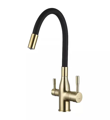 Змішувач для кухні Frap під фільтр з гнучким виливом F4396-3 Бронза - фото 1