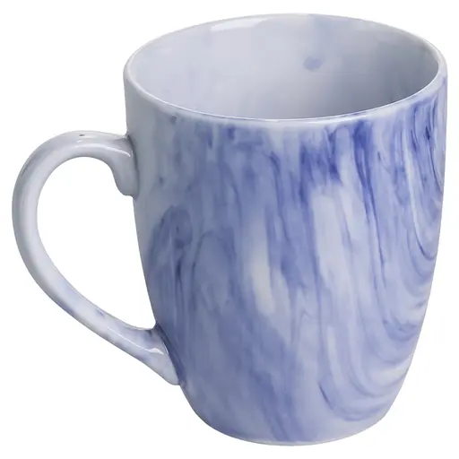 Столовый набор посуды тарелок и чашек 16 предметов на 4 персоны Marble Clara фарфоровый, обеденный столовый сервиз тарелок Синий Yiwu MD-16-3B - фото 3