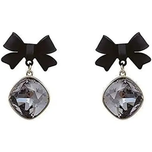 Елегантні жіночі сережки з чорним бантом, квадратні висячі сережки для різдвяної вечірки, банкетні сережки, ювелірні вироби