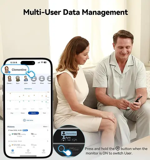 Машина для вимірювання артеріального тиску для дому Checkme BP2 WiFi з ЕКГ, Bluetooth-монітор - фото 5
