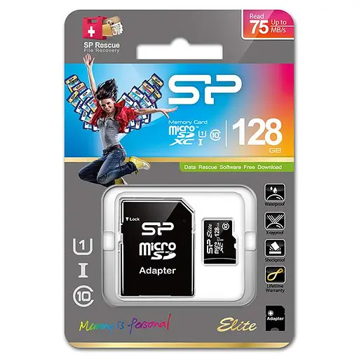 Карта памяти Silicon Power 128GB microSDXC C10 UHS-I Elite + adapter (SP128GBSTXBU1V10SP) - фото 2