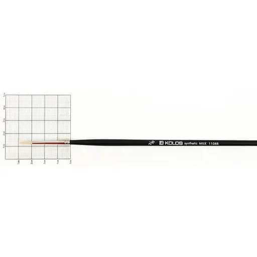 Пензель синтетика кругла Milk 1108R № 00 довга ручка Kolos