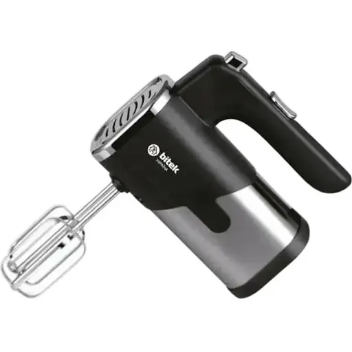 Універсальний ручний міксер Bitek BT-6630 5 швидкостей з насадками для тіста 1200 Вт Срібний Чорний - фото 1