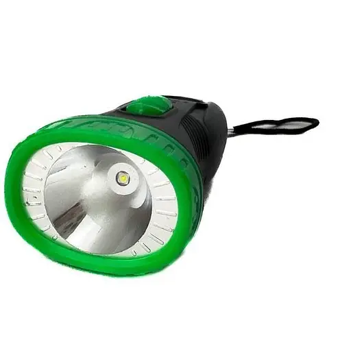 Светодиодный карманный фонарик GY1718 B ручной на батарейках, компактный LED-фонарик с 2 режимами освещения, зеленый - фото 1