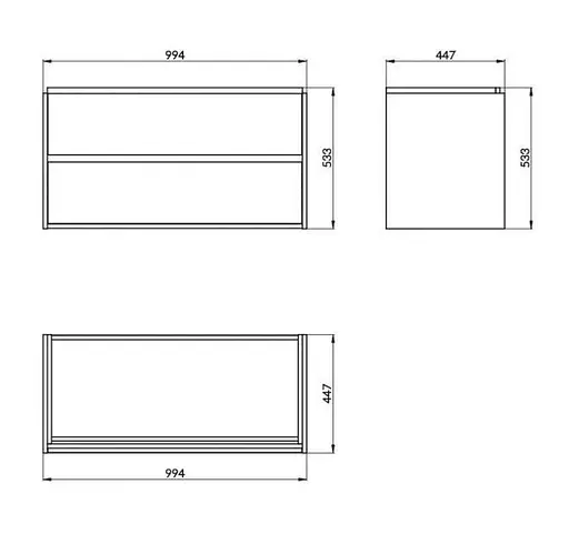 Тумба під умивальник Cersanit Crea підвісна 100 см Білий S924-021 30412 - фото 4