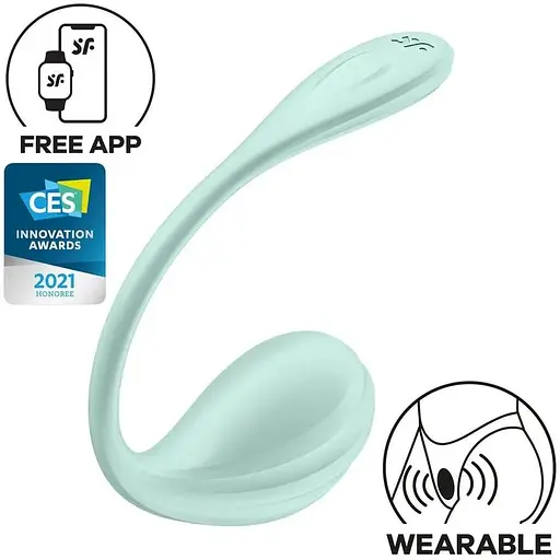 Смарт-виброяйцо Satisfyer Smooth Petal Connect App Mint - фото 3