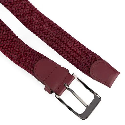 Ремень-резинка женский PS-35012 (105 см) бордовый плетеный - фото 4