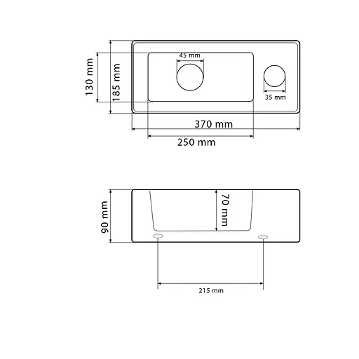 Умивальник VBI Komo L white накладний підвісний VBI-015602, Білий - фото 2