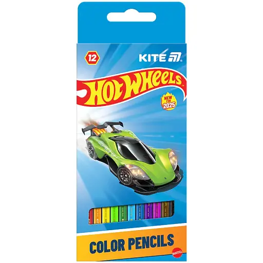 Олівці кольорові Kite Hot Wheels 12 шт. (HW25-051)
