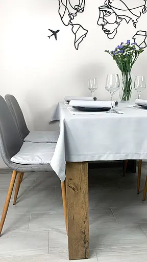 Водоотталкивающая cкатерть однотон 180х110 см Серый - фото 8