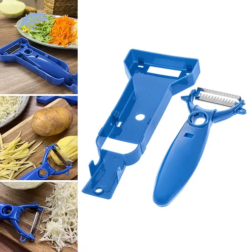 Шинковка для капусты нож для нарезки овощей соломкой и корейской морковки с подставкой «Принцесса кухни», Kitchette Голубой 86705 - фото 6