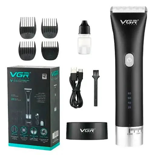 Машинка для стрижки VGR V-185 (Зарядная док-станция, LCD-дисплей, 200 мин работы)