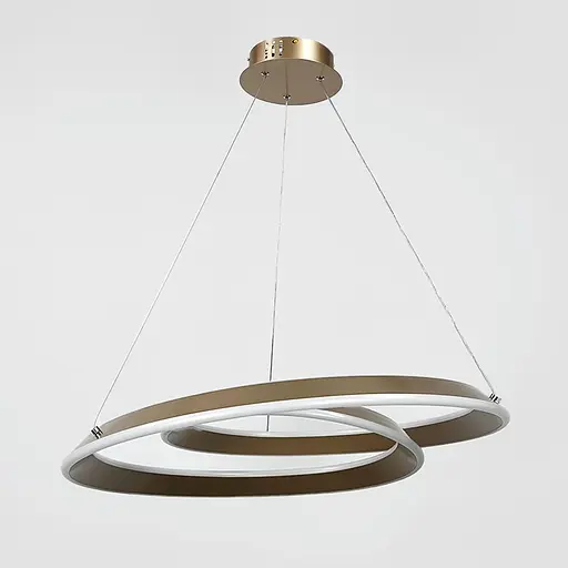 Підвісна кільцева люстра в сатиновому перекрученому корпусі Ø 80 см | Line F | Арт. MJ340-800 Champagne GD - фото 1