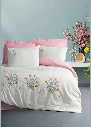 Комплект постельного белья евро 200х220 см Delbin - Pink ранфорс TC303375933